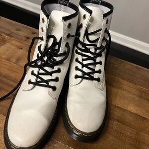 White size 5M Women’s Dr. Martens boots.  Like new, barely worn.